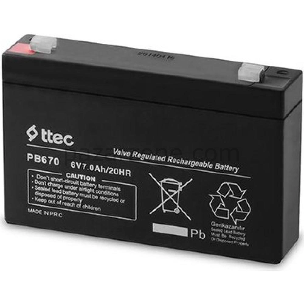 Ttec 6v 7 Ah Kuru Bakımsız Akü
