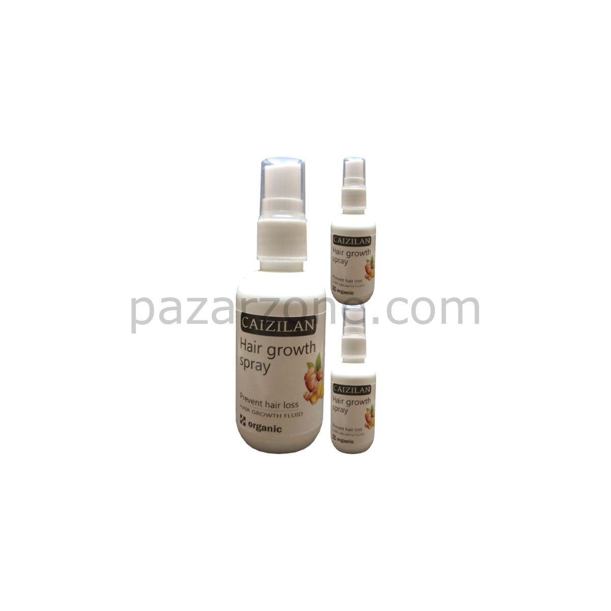 Hair Growth Spray 3 Adet Zencefil Özlü Saç Boyutu İçin Sprey 50 ml