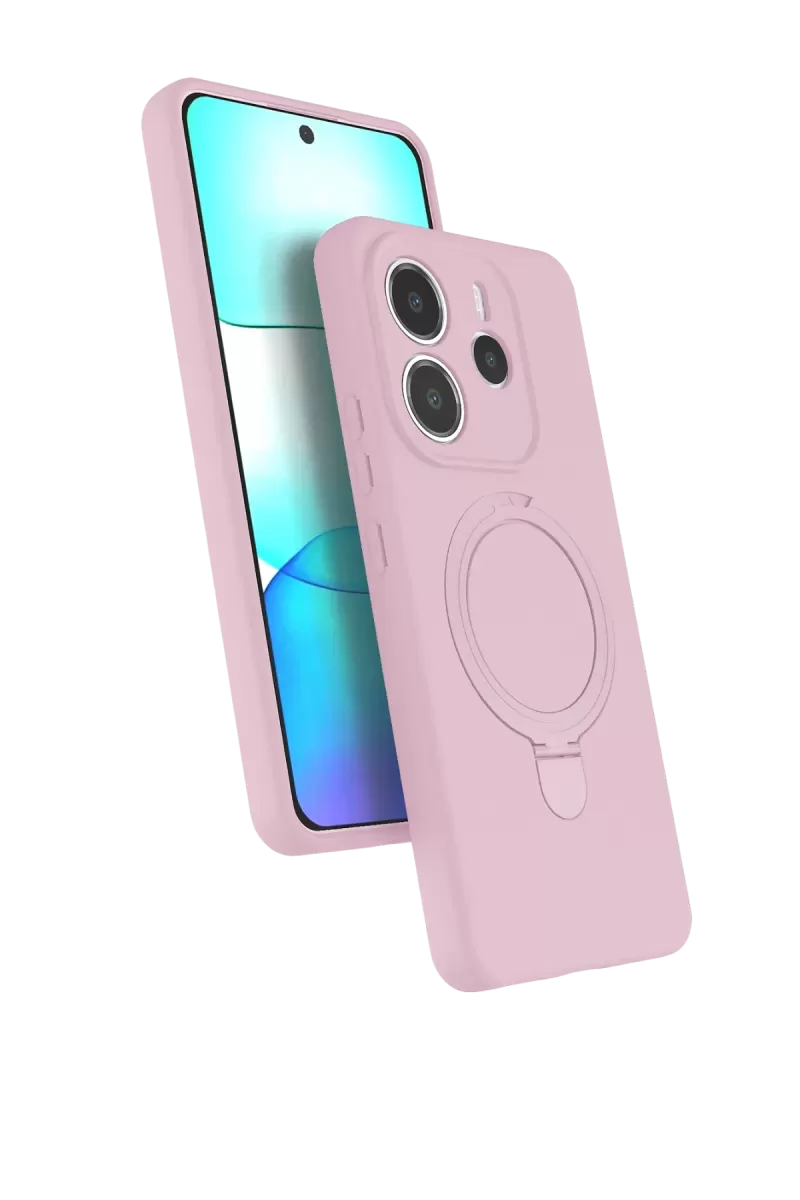 Newface Xiaomi Redmi Note 14 4G Regal Magsafe Standlı Kapak - Açık Pembe