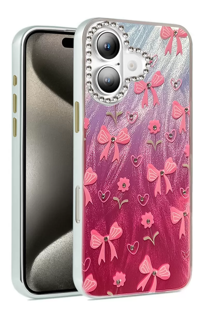 Newface Apple iPhone 16 Kılıf Blade Aynalı Desenli Kapak - Desen 3