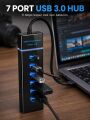 7 Port USB 3.0 Çoklayıcı Hub 5Gbps Veri Aktarım Adaptörü