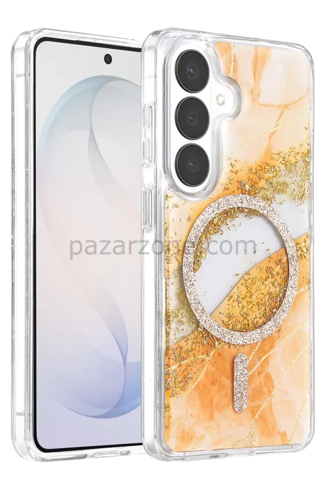 Onegif Samsung Galaxy S26 Lotus Simli Magsafe Kapak - Turuncu