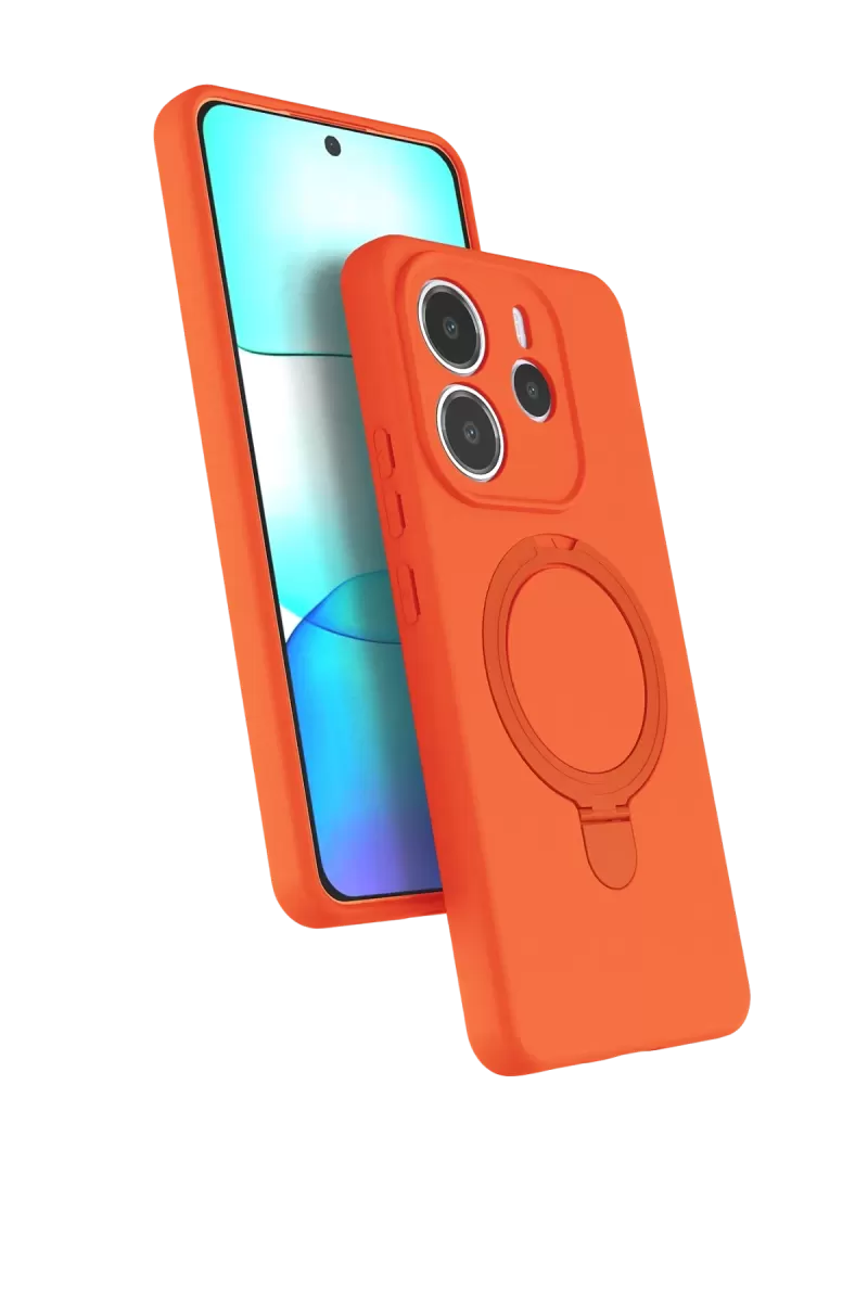 Newface Xiaomi Redmi Note 14 4G Regal Magsafe Standlı Kapak - Turuncu