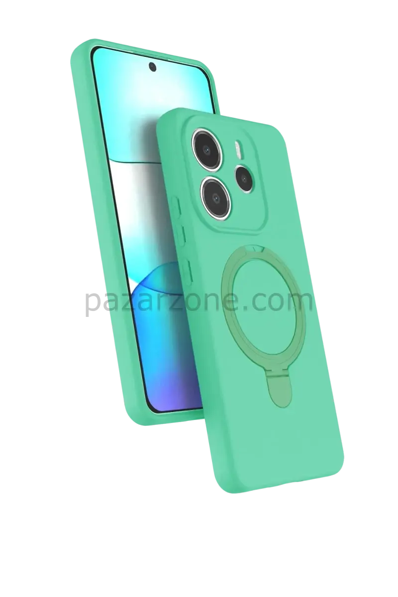 Newface Xiaomi Redmi Note 14 4G Regal Magsafe Standlı Kapak - Yeşil