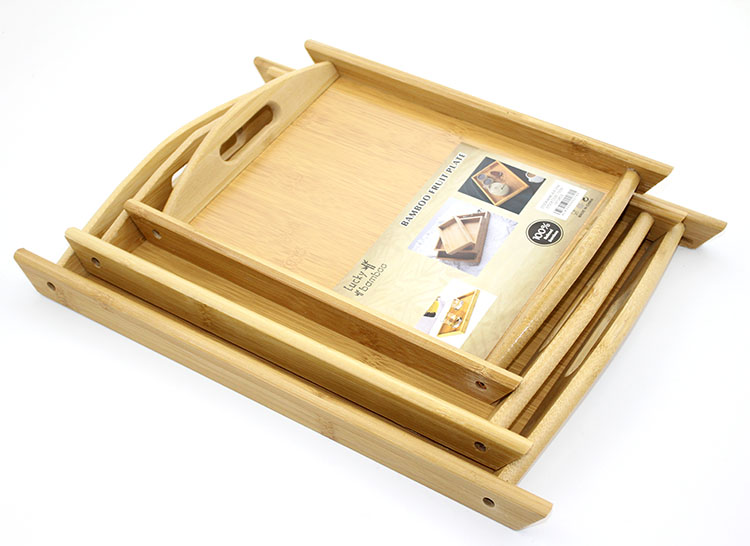 3'lü Bambu Tepsi Model 1