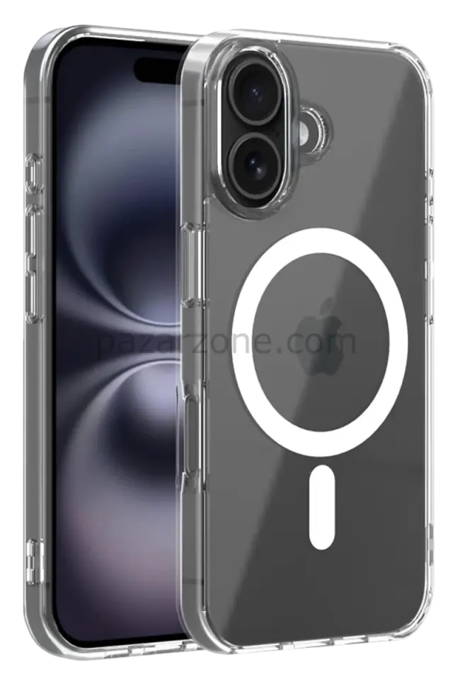Newface Apple iPhone 17 Combo Sert Şeffaf Magsafe Kapak - Şeffaf