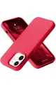 Newface Apple iPhone 12 Kılıf Nano içi Kadife Silikon - Kırmızı