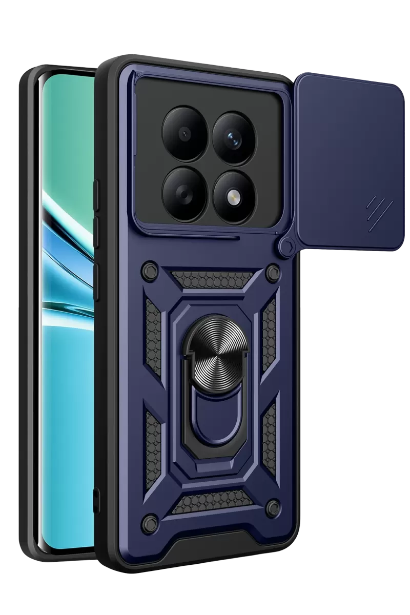 Newface Xiaomi Redmi Note 15 4G Pars Lens Yüzüklü Silikon - Lacivert