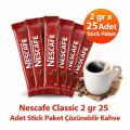 Kahve Classic 2 gr 25 Adet Stick Paket Çözünebilir Kahve