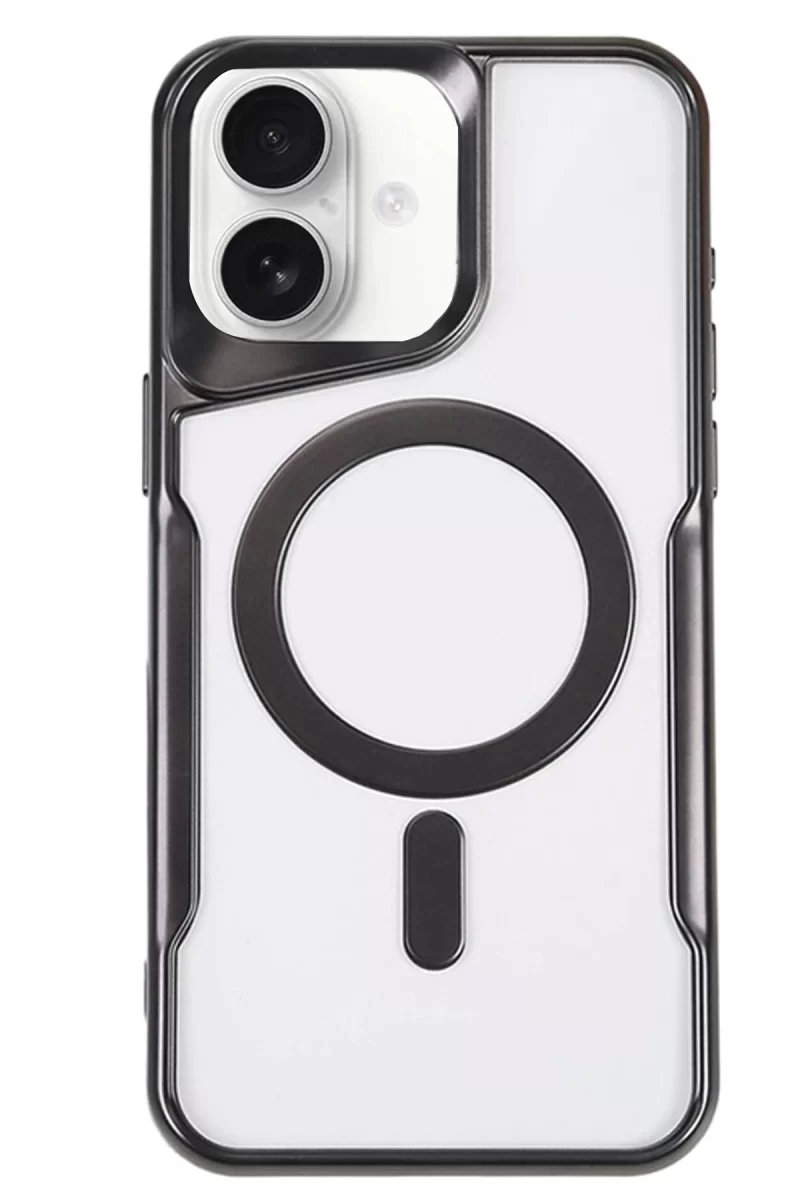 Newface Apple iPhone 16 Kılıf Boyi Magsafe Silikon Kapak - Siyah