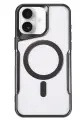 Newface Apple iPhone 16 Kılıf Boyi Magsafe Silikon Kapak - Siyah