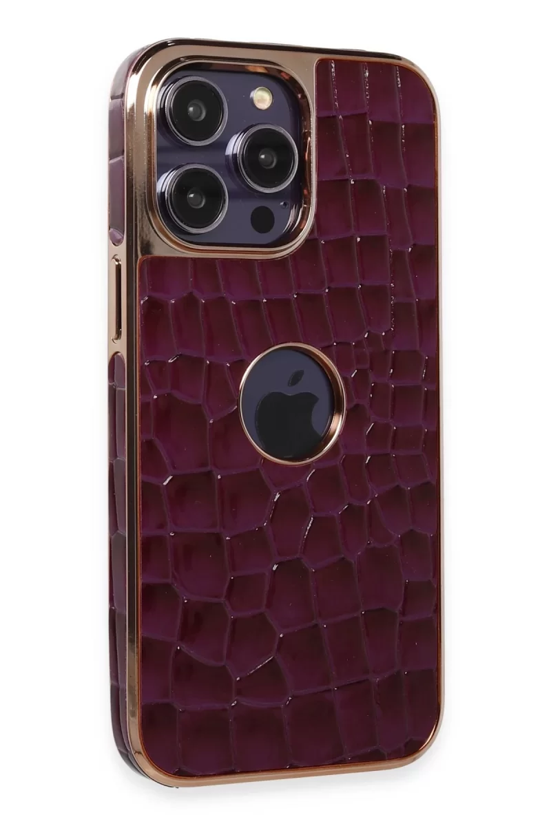 Newface Apple iPhone 14 Pro Kılıf Snake Kapak - Derin Mor