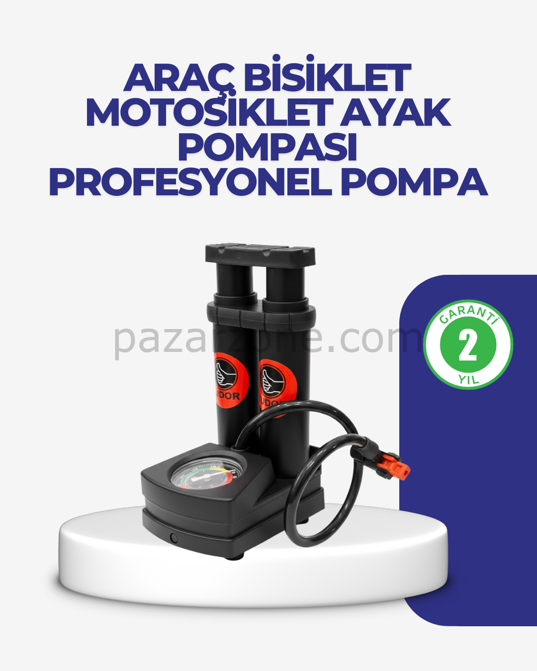 Kaymaz Pedallı Ayaklı Hava Pompası Tüm Supap Uyumlu
