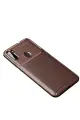 Newface Samsung Galaxy A11 Kılıf Auto Focus Karbon Kapak - Kahverengi