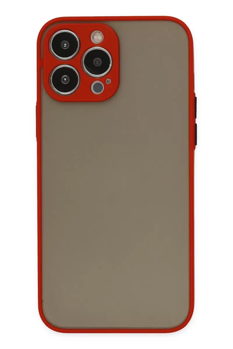 Newface Apple iPhone 13 Pro Kılıf Montreal Silikon Kapak - Kırmızı