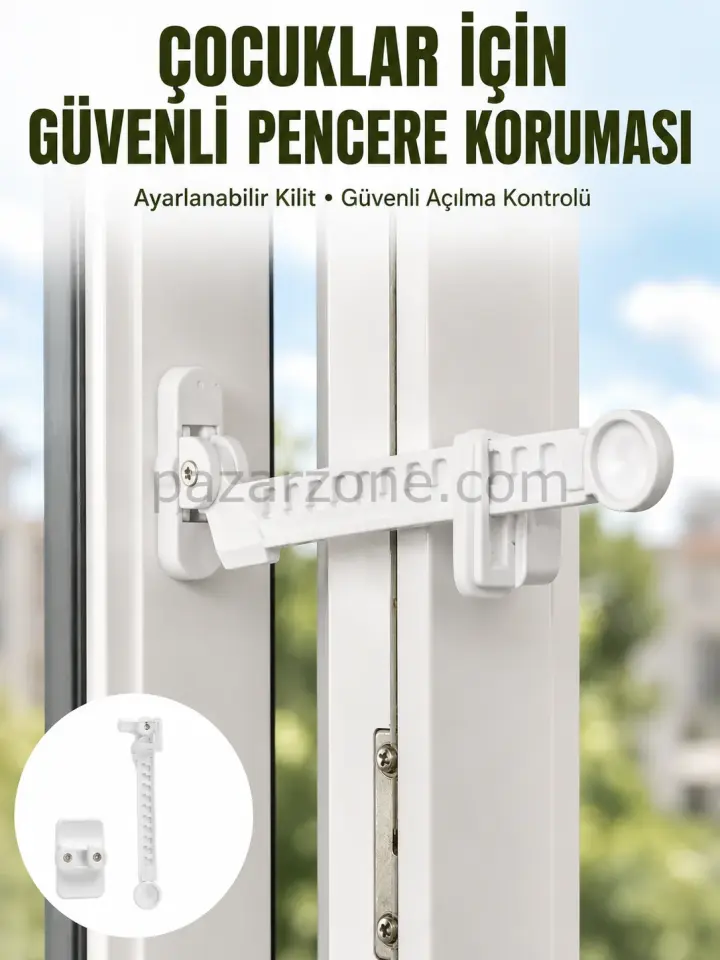 Cam Pencere Açılma Kontrol Kilidi Kolay Montaj 3’lü Yeni Nesil
