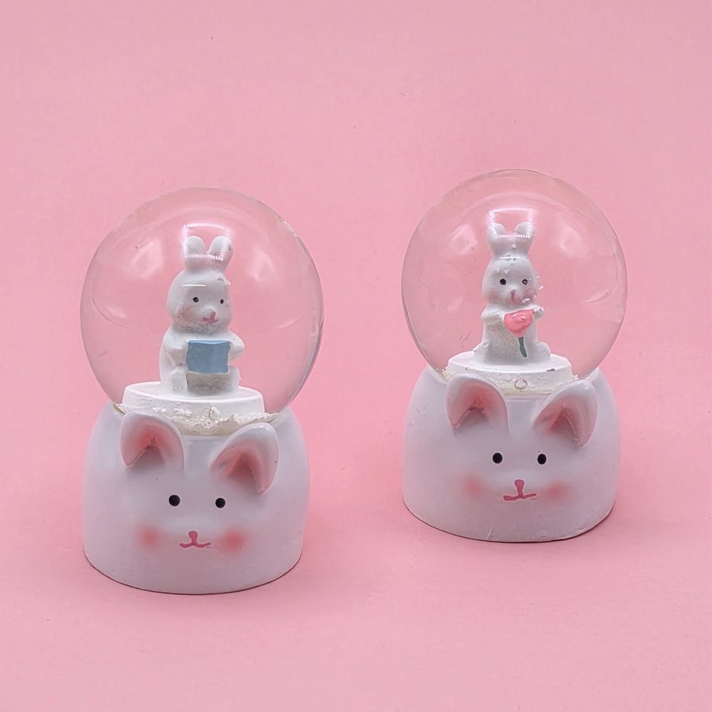 Mini Boy Tavşan Tasarımlı Işıklı Kar Küresi