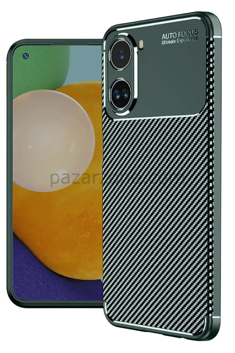 Newface Xiaomi Poco X7 Pro Kılıf Auto Focus Karbon Kapak - Koyu Yeşil