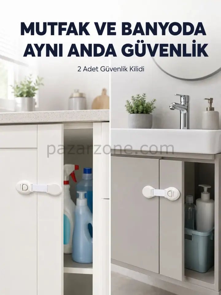 2'li Dolap ve Çekmece Güvenlik Kilidi Seti