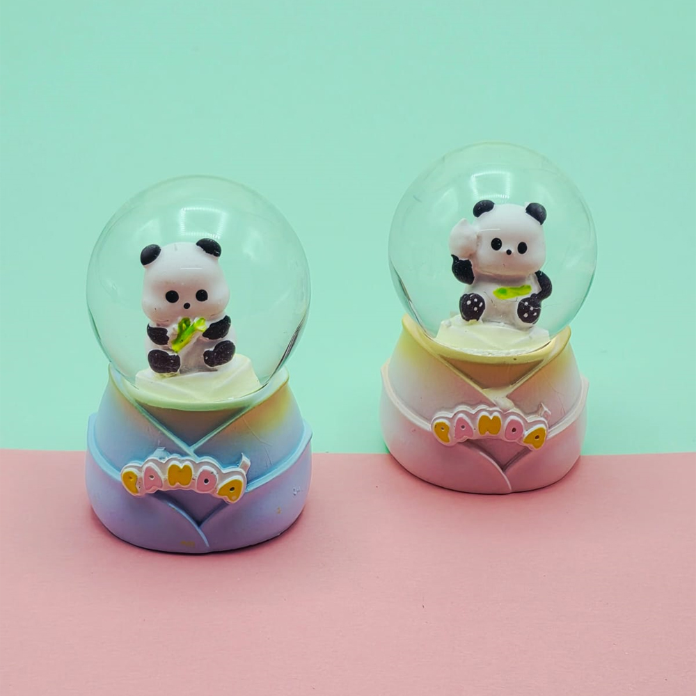 Mini Boy Sevimli Panda Tasarımlı Işıklı Kar Küresi