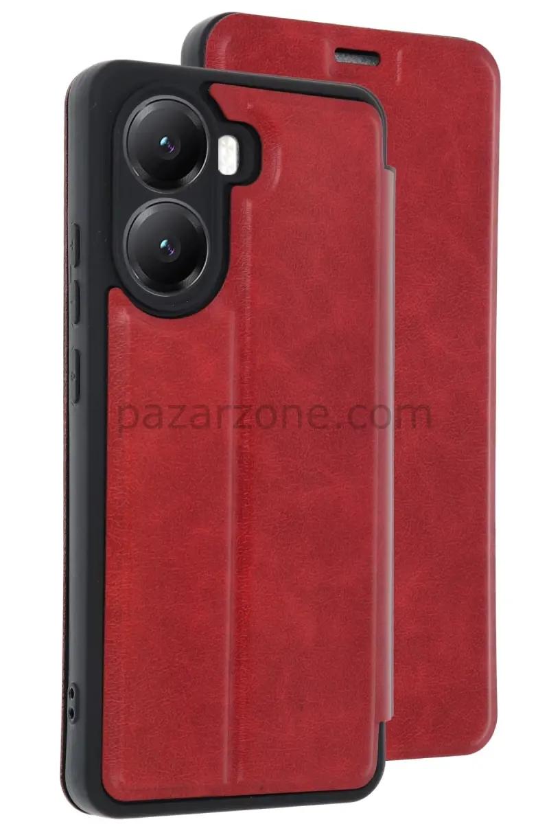 Newface Xiaomi Poco X7 Pro Kılıf Flip Cover - Kırmızı