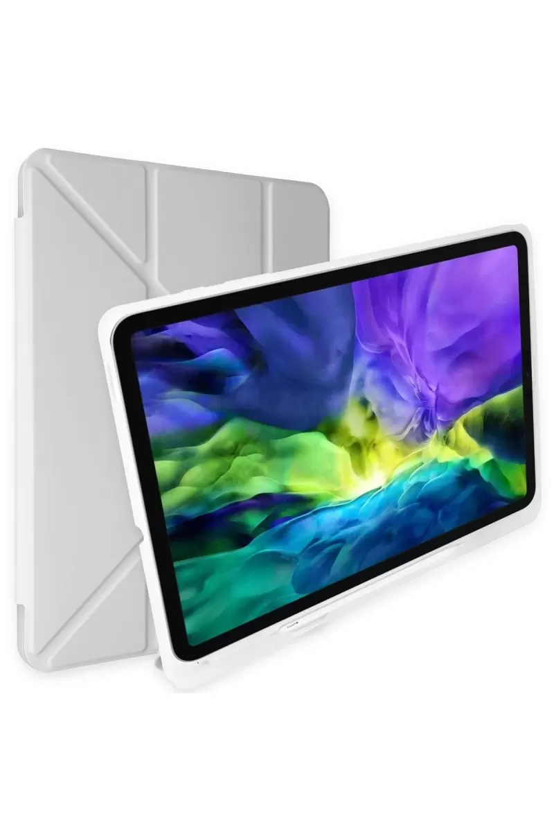 Newface Apple iPad 9.7 (2018) Kılıf Kalemlikli Mars Tablet Kılıfı - Gri