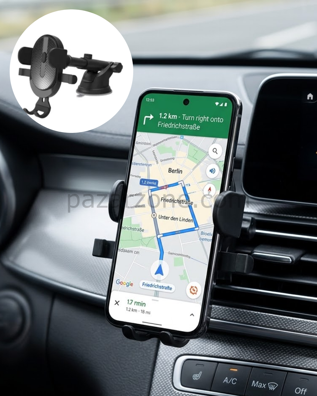 Araç Havalandırma Telefon Tutucu 360 Derece Döner Otomatik Kilitli Stand
