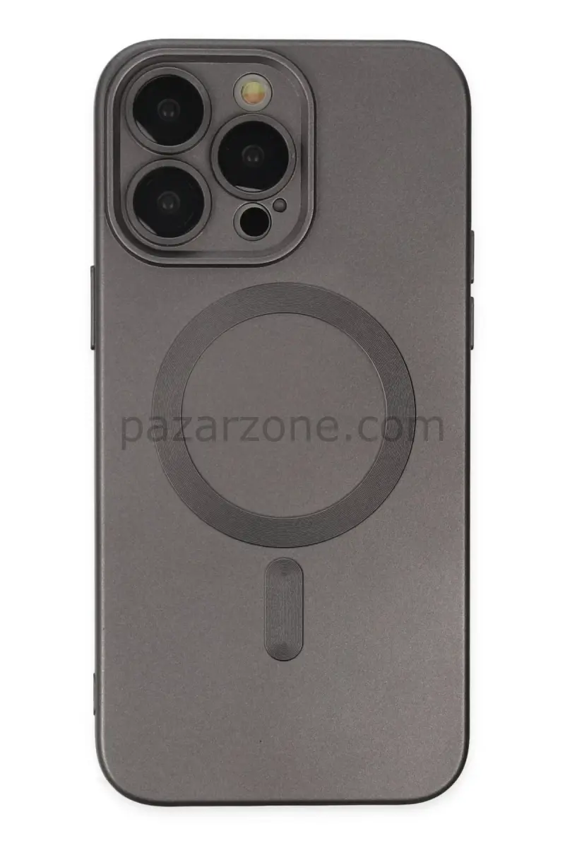 Newface Apple iPhone 13 Pro Kılıf Moshi Lens Magneticsafe Silikon - Füme