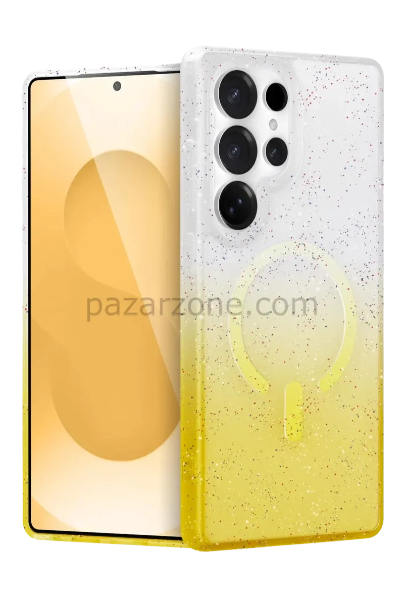 Newface Samsung Galaxy S24 Ultra Pummel Shiny Magsafe Kapak - Gold