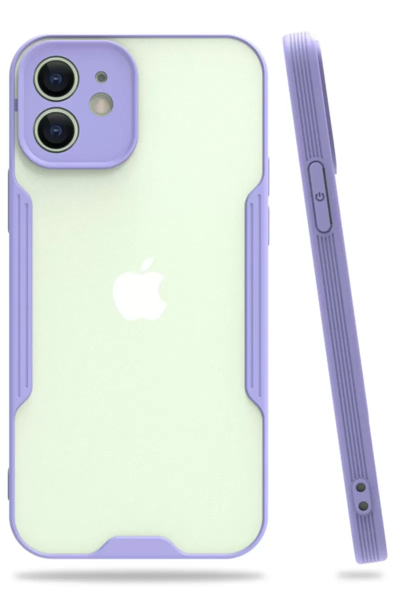 Newface Apple iPhone 12 Kılıf Platin Silikon - Lila