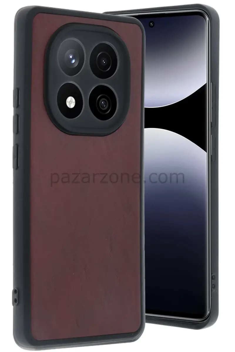 Newface Xiaomi Redmi Note 14 Pro 4G Kılıf Aras Deri Kapak - Bordo
