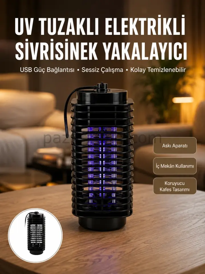 Kimyasal İçermeyen UV Işıklı Böcek ve Sivrisinek Kapanı – Güvenli Kullanım Yeni Nesil