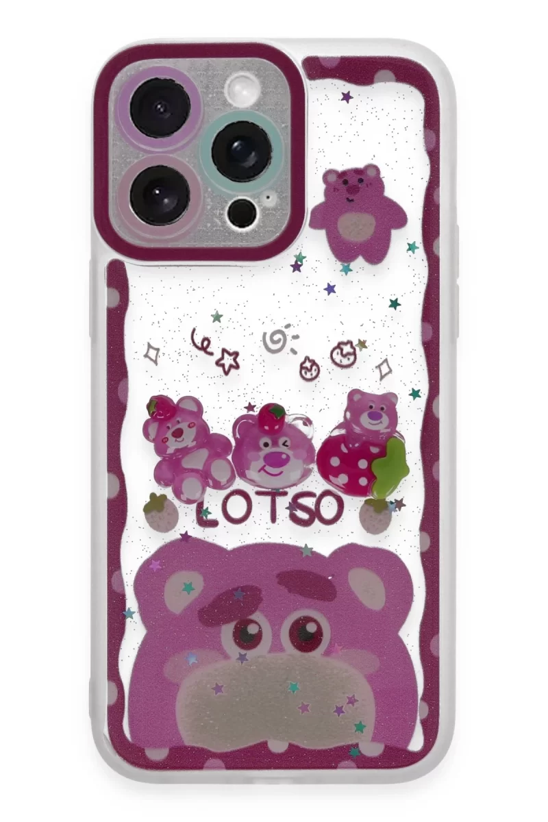 Newface Apple iPhone 14 Pro Kılıf Sweet Desenli Silikon Kapak - Pembe