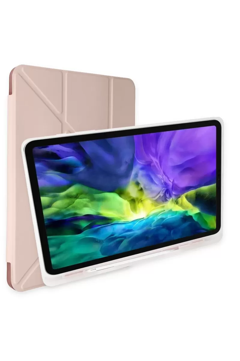 Newface Apple iPad 9.7 (2018) Kılıf Kalemlikli Mars Tablet Kılıfı - Rose Gold