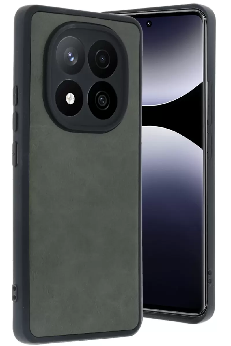 Newface Xiaomi Redmi Note 14 Pro 4G Kılıf Aras Deri Kapak - Koyu Yeşil