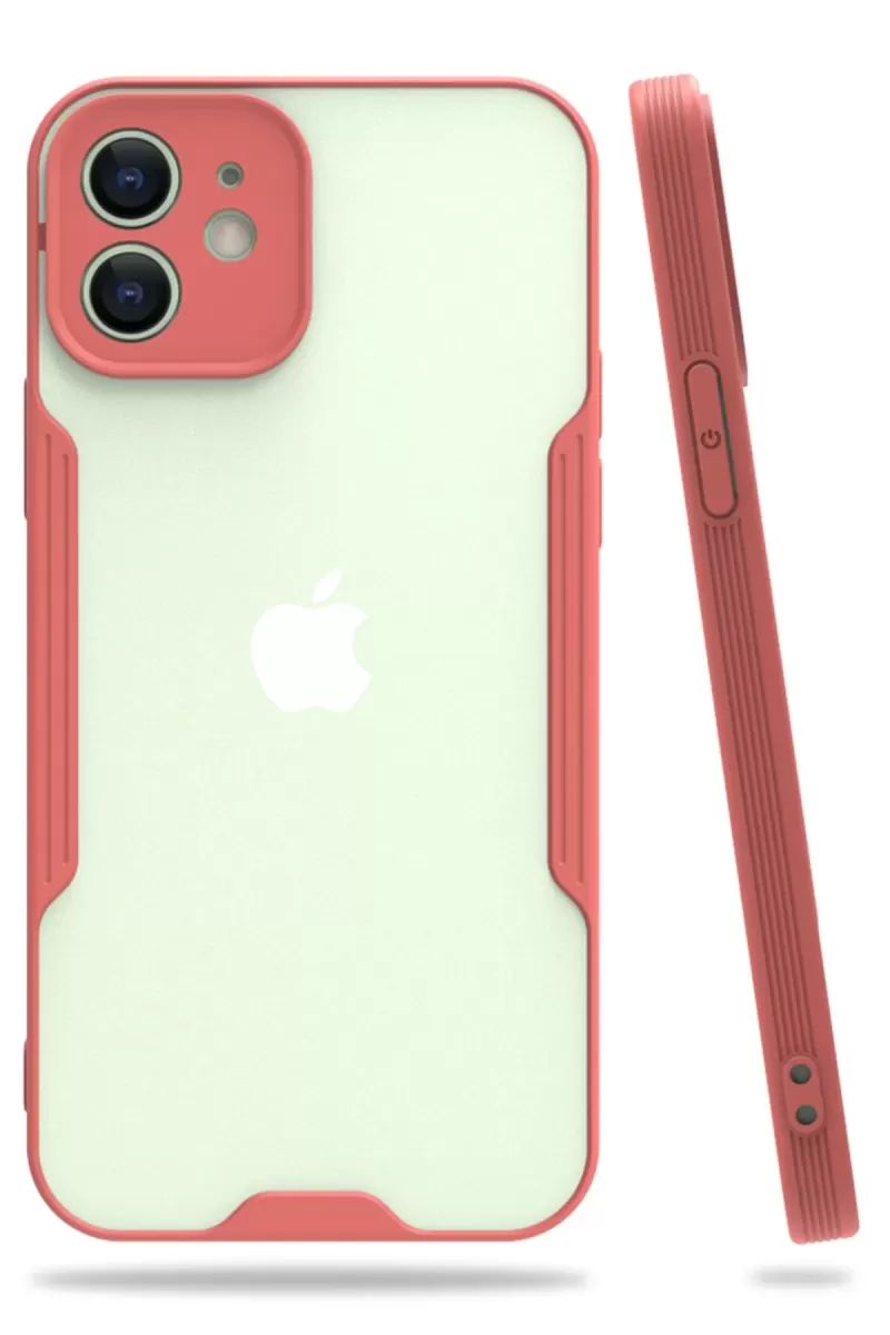 Newface Apple iPhone 12 Kılıf Platin Silikon - Pembe