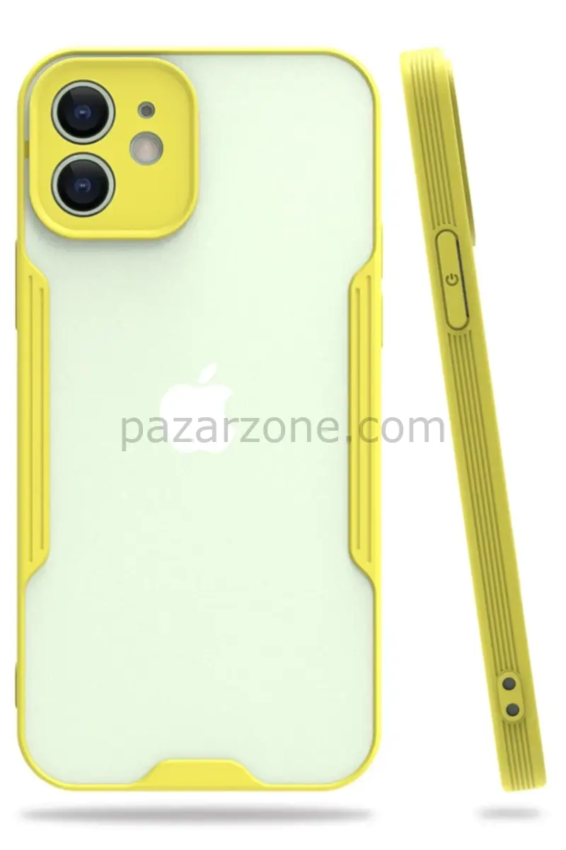 Newface Apple iPhone 12 Kılıf Platin Silikon - Sarı
