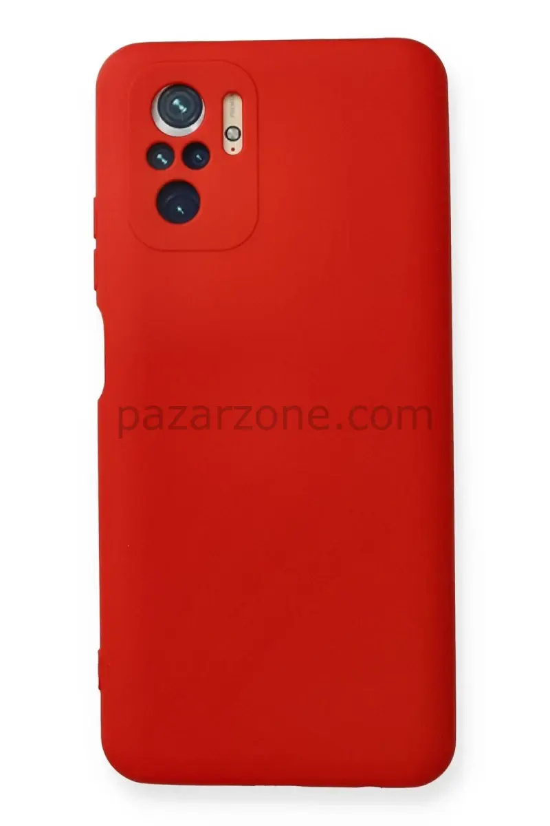Newface Xiaomi Redmi Note 10 Kılıf Nano içi Kadife Silikon - Kırmızı