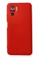 Newface Xiaomi Redmi Note 10 Kılıf Nano içi Kadife Silikon - Kırmızı