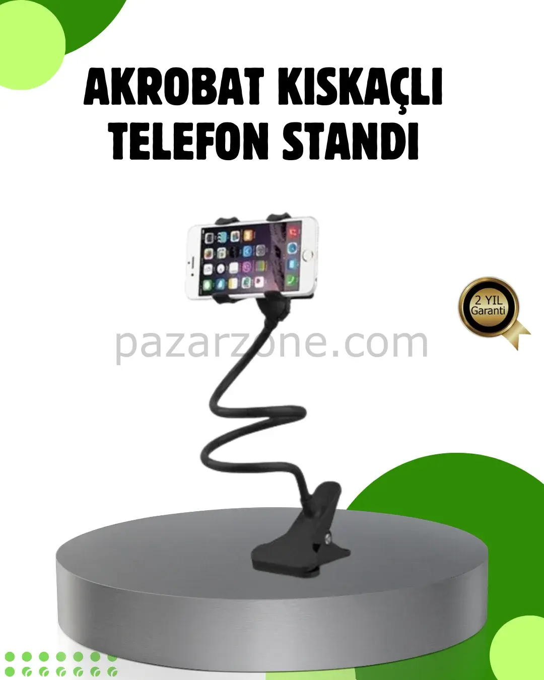 Akrobat Masaüstü Mandallı Telefon Tutucu 360 Derece Dönebilen