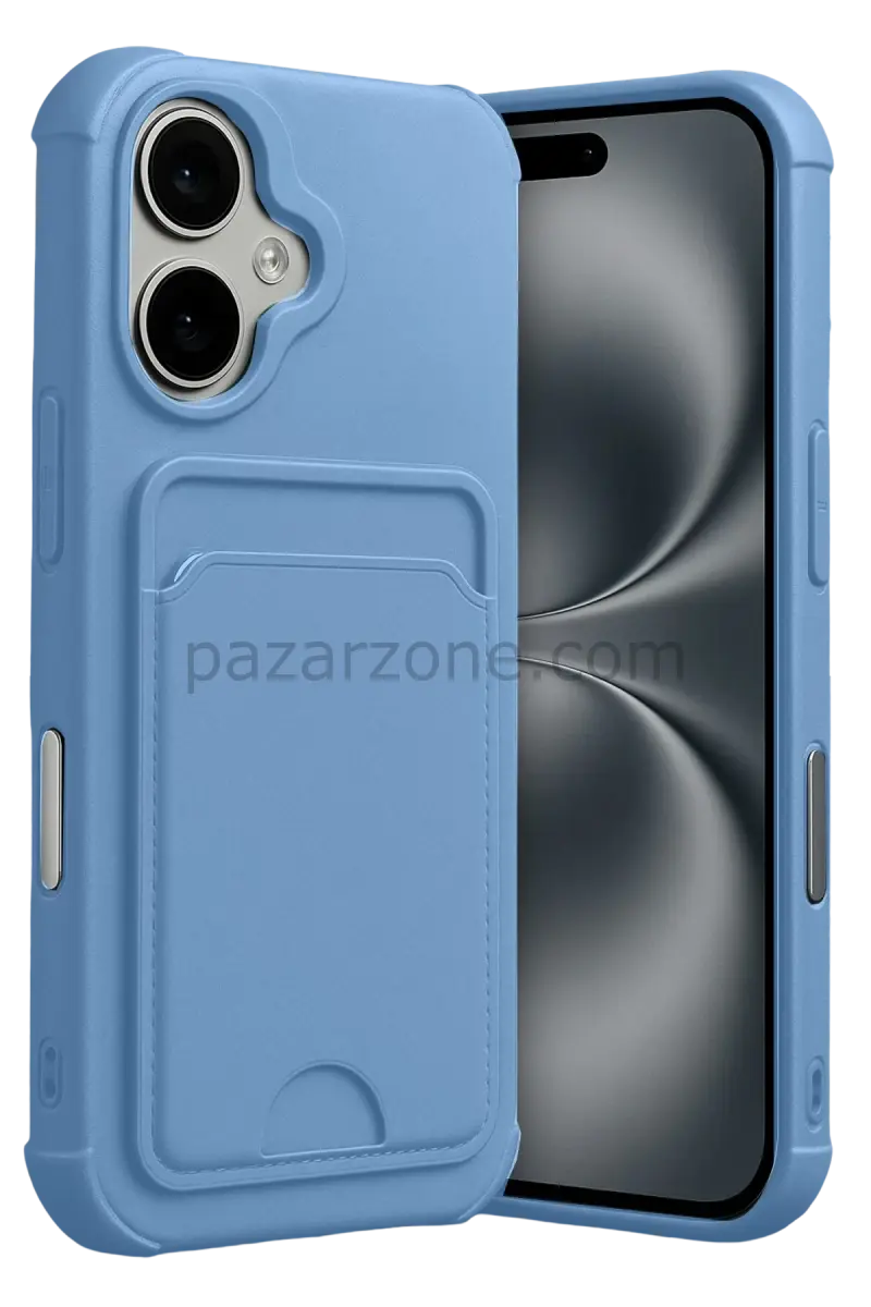 Newface Apple iPhone 17 Kelvin Kartvizitli Silikon - Mavi
