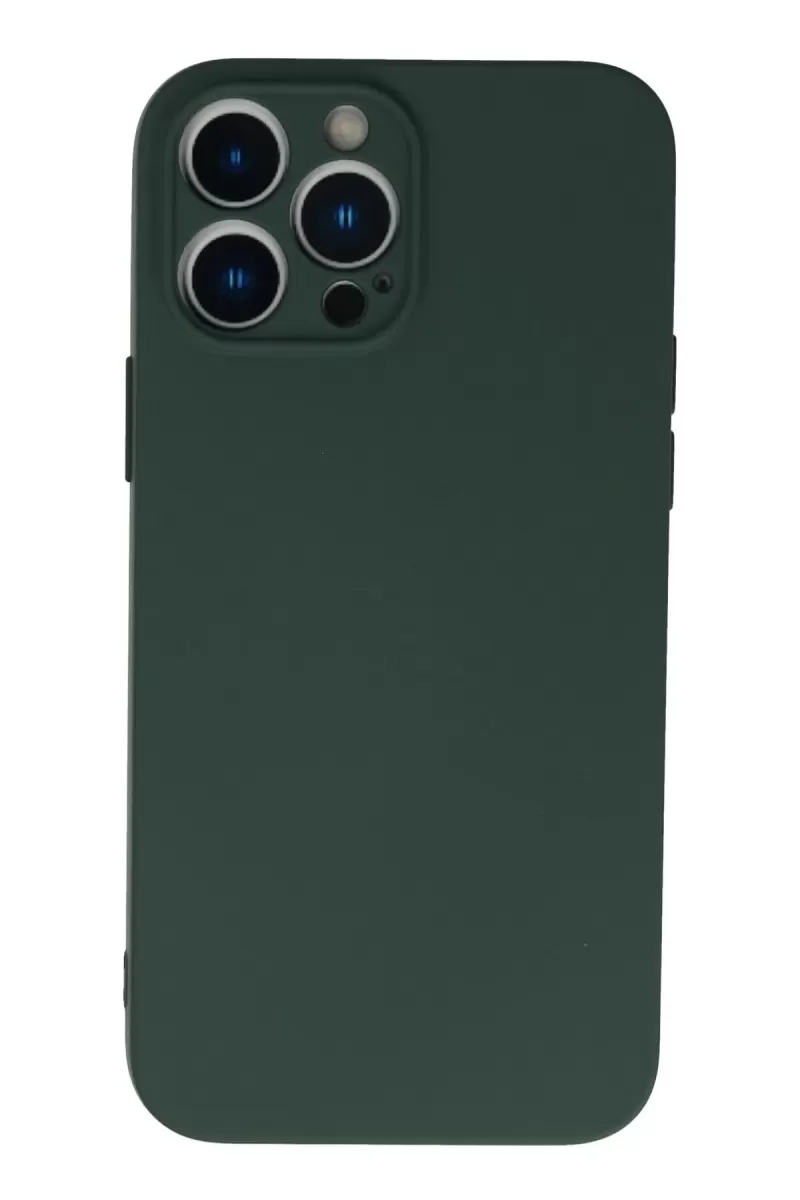 Newface Apple iPhone 13 Pro Kılıf Nano içi Kadife Silikon - Koyu Yeşil