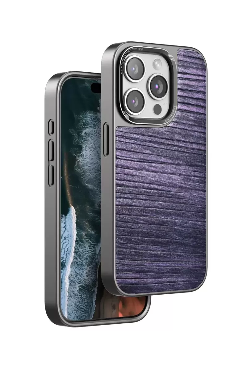 Venco Apple iPhone 15 Pro Wave Kapak - Derin Mor
