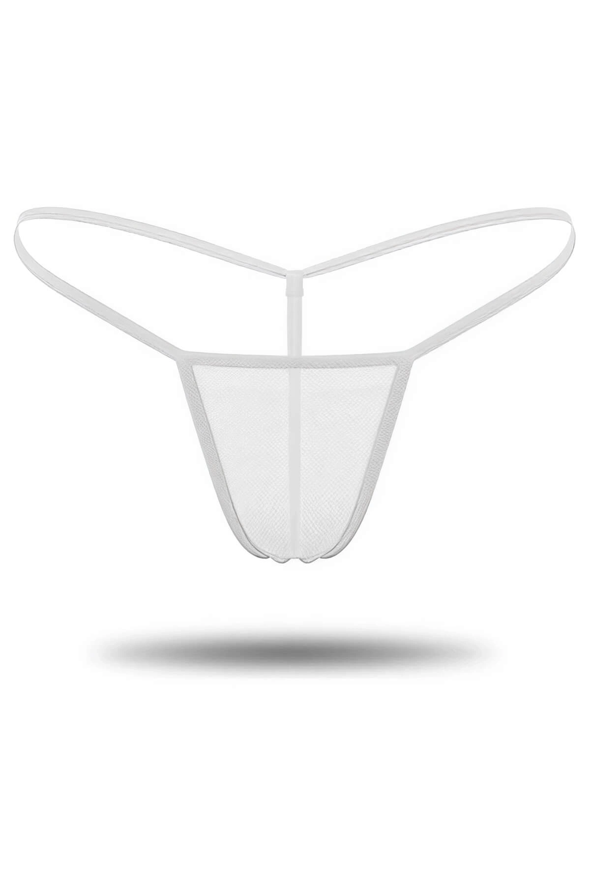 3'lü Renkli Transparan Tül String Tanga Tm0369