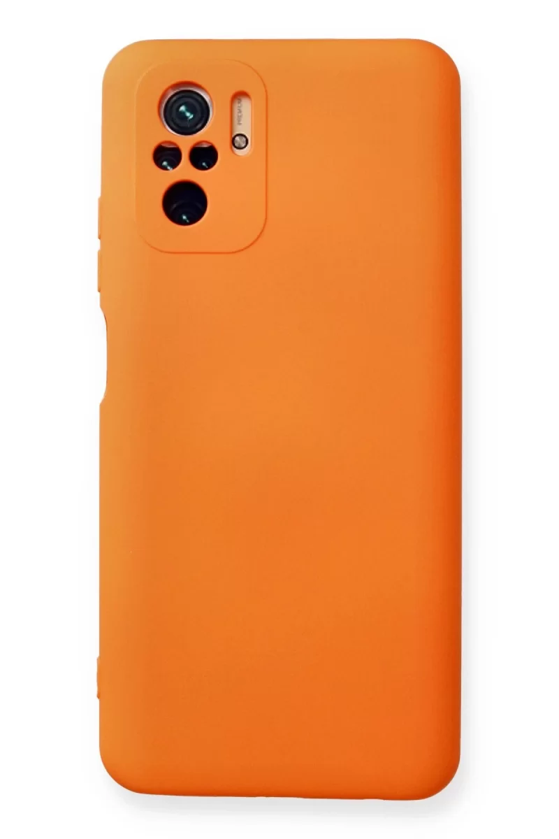 Newface Xiaomi Redmi Note 10 Kılıf Nano içi Kadife Silikon - Turuncu