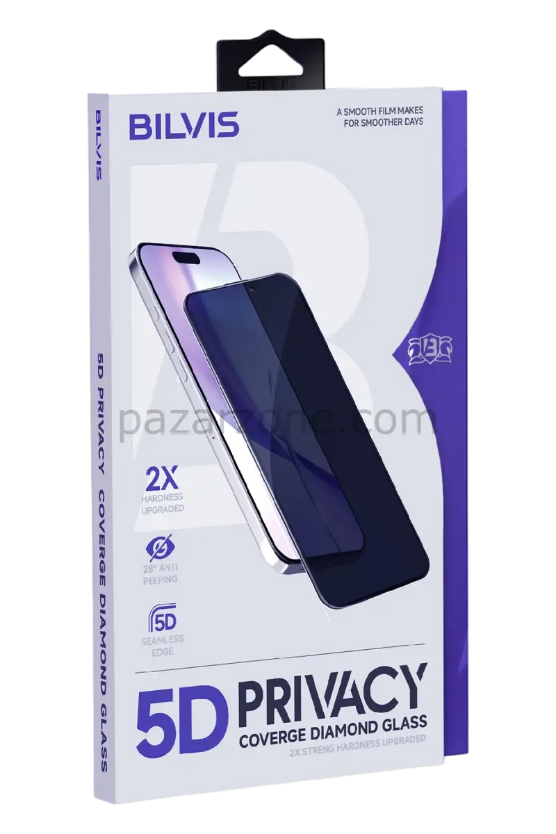 Newface Apple iPhone 16 5D Privacy Diamond Hayalet Cam Ekran Koruyucu