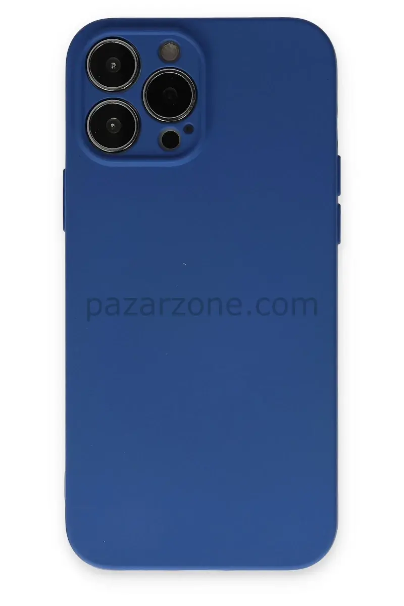 Newface Apple iPhone 13 Pro Kılıf Nano içi Kadife Silikon - Lacivert