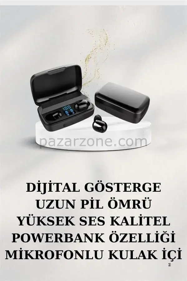 Dijital Göstergeli Bluetooth Kulaklık Kablosuz TWS Stereo Bluetooth 5.0