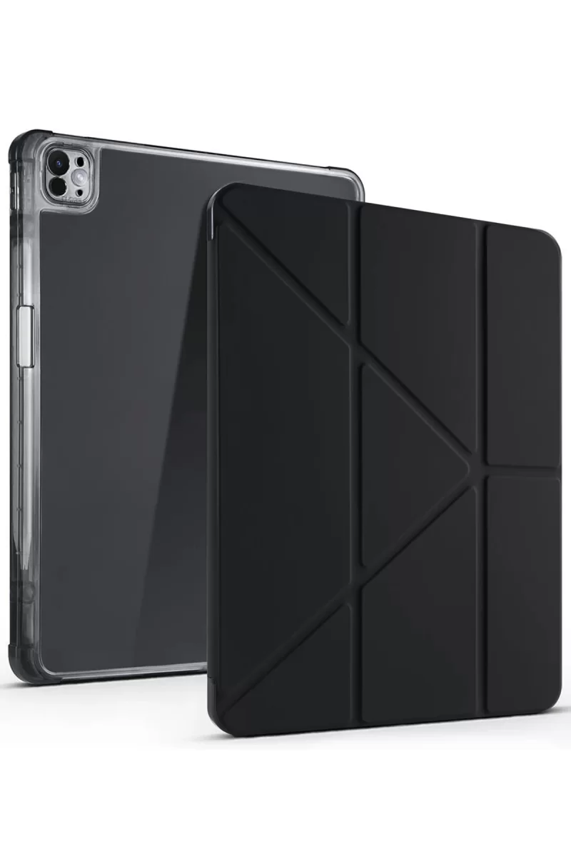Newface Apple iPad Air 13 (2024) Kılıf Kalemlikli Mars Tablet Kılıfı - Siyah