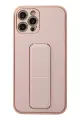 Newface Apple iPhone 12 Pro Kılıf Coco Deri Standlı Kapak - Pembe